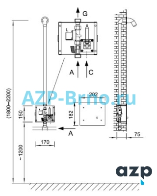 Антивандальное устройство для душа BSAS 01 AZP Brno Чехия (фото, схема)